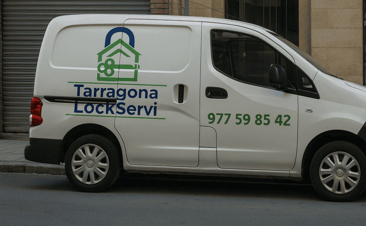 cerrajeros Tarragona LockServi furgoneta en un servicio urgente de apertura de puerta